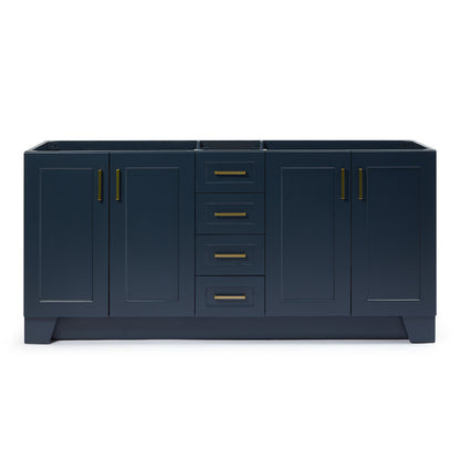 Emilia 72-inch Midnight Blue base cabinet on white back ground front view main image