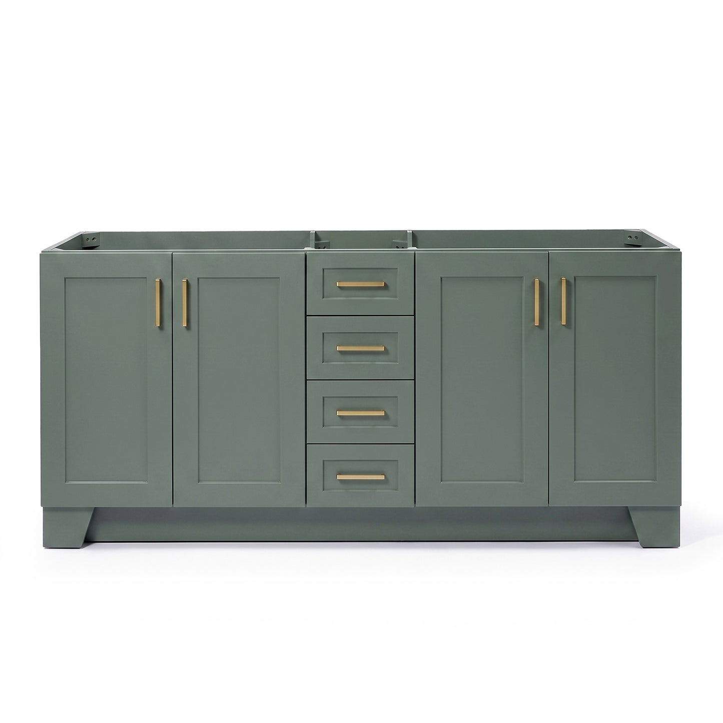 Emilia 72-inch Vintage Green base cabinet on white back ground front view main image