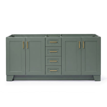 Emilia 72-inch Vintage Green base cabinet on white back ground front view main image
