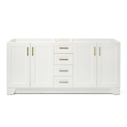 Emilia 72-inch White base cabinet on white back ground front view main image
