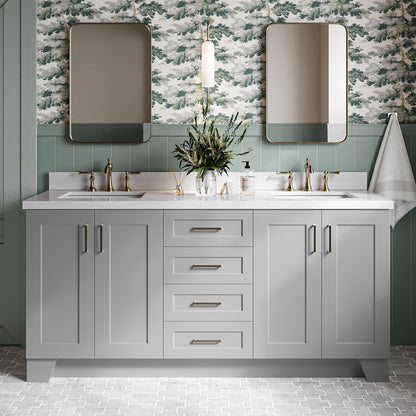 Emilia 72-Inch Grey bathroom vanity in styled bathroom setting