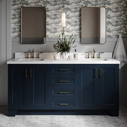 Emilia 72-Inch Midnight Blue bathroom vanity in styled bathroom setting