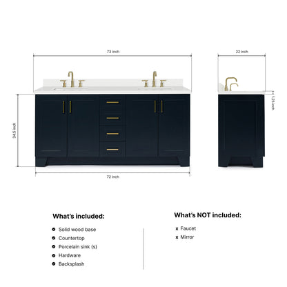 Emilia 72-Inch Midnight Blue bathroom vanity dimensions