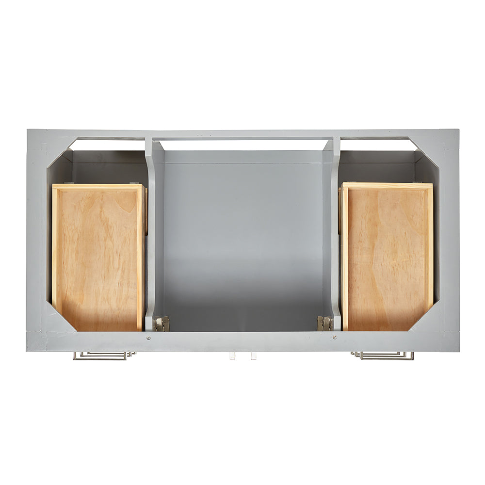 Olivia 42-inch Grey bathroom vanity on white back ground top down