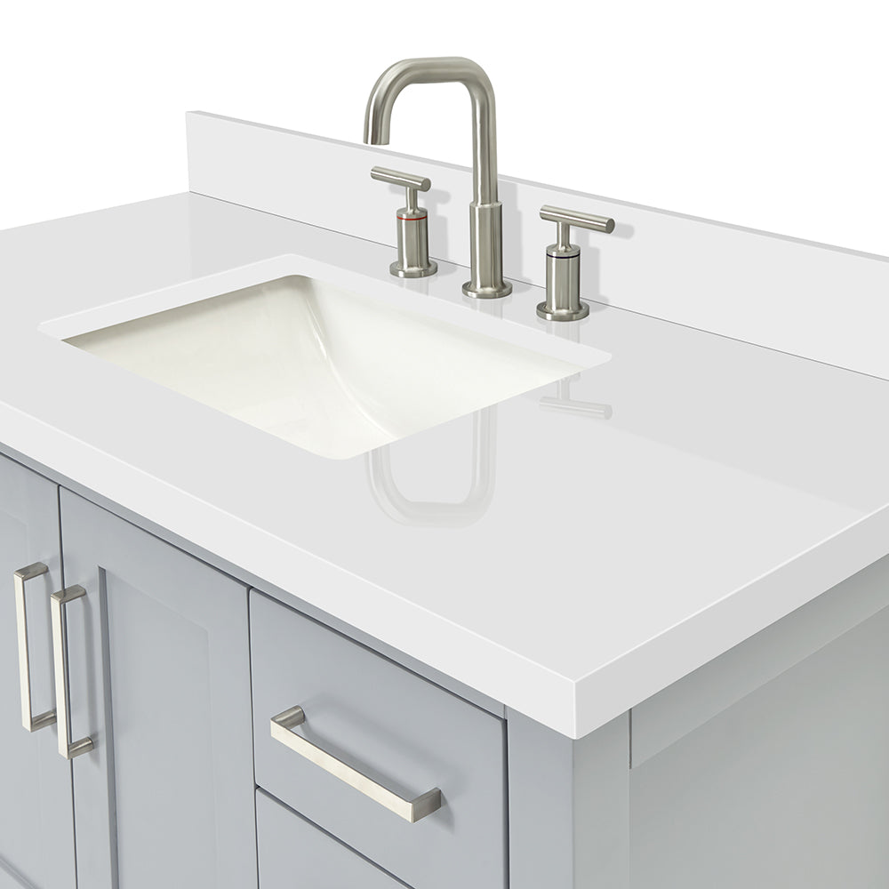 Olivia 42-inch Grey bathroom vanity on detail 2