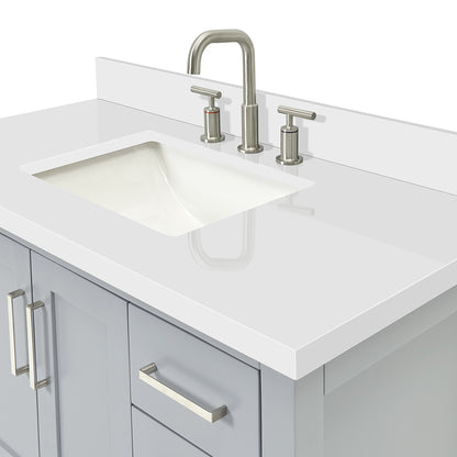 Olivia 42-inch Grey bathroom vanity on detail 2