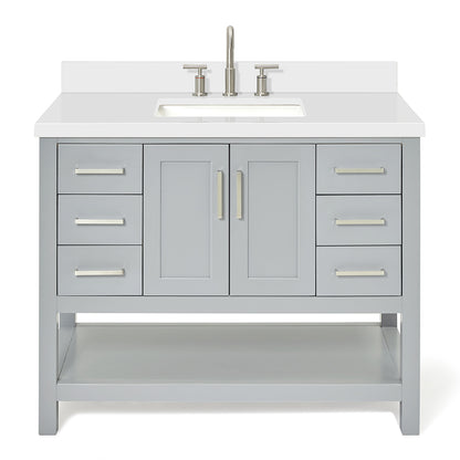 Olivia 42-inch Grey bathroom vanity on white back ground front view main image
