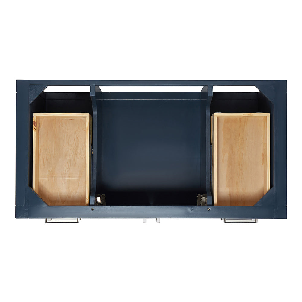 Olivia 42-inch Midnight Blue bathroom vanity on white back ground top down