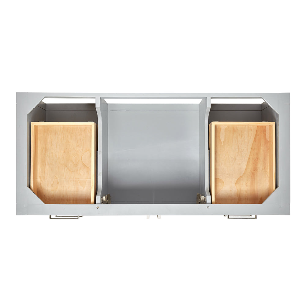 Olivia 48-inch Grey bathroom vanity on white back ground top down