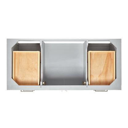 Olivia 48-inch Grey bathroom vanity on white back ground top down