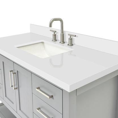 Olivia 48-inch Grey bathroom vanity on detail 2