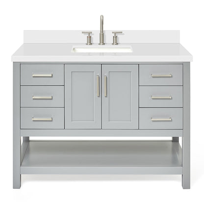 Olivia 48-inch Grey bathroom vanity on white back ground front view main image