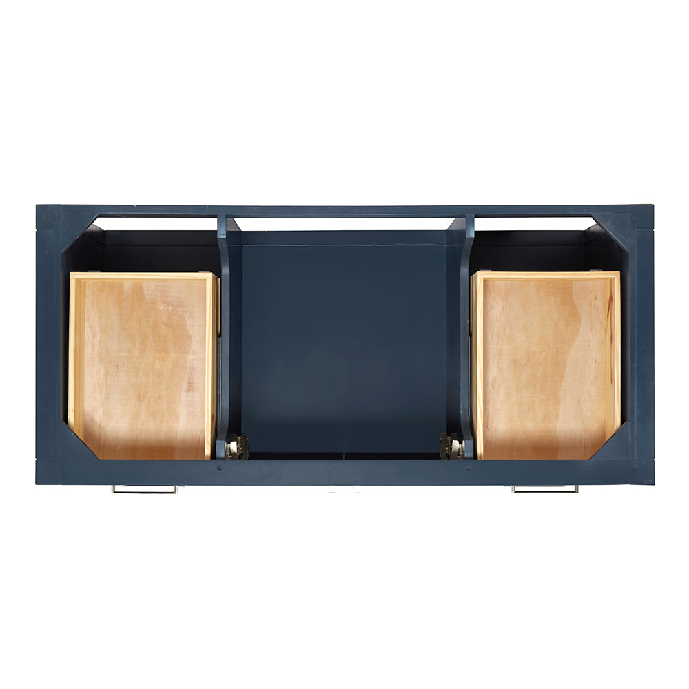 Olivia 48-inch Midnight Blue bathroom vanity on white back ground top down