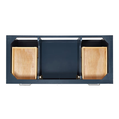 Olivia 48-inch Midnight Blue bathroom vanity on white back ground top down