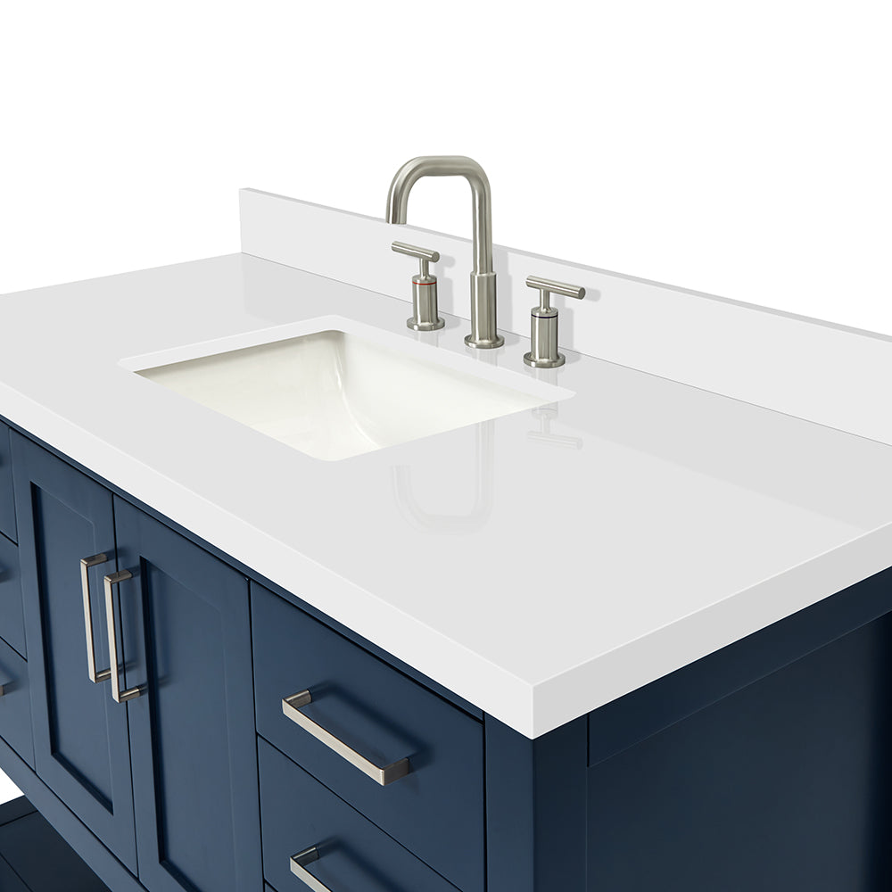 Olivia 48-inch Midnight Blue bathroom vanity on detail 2