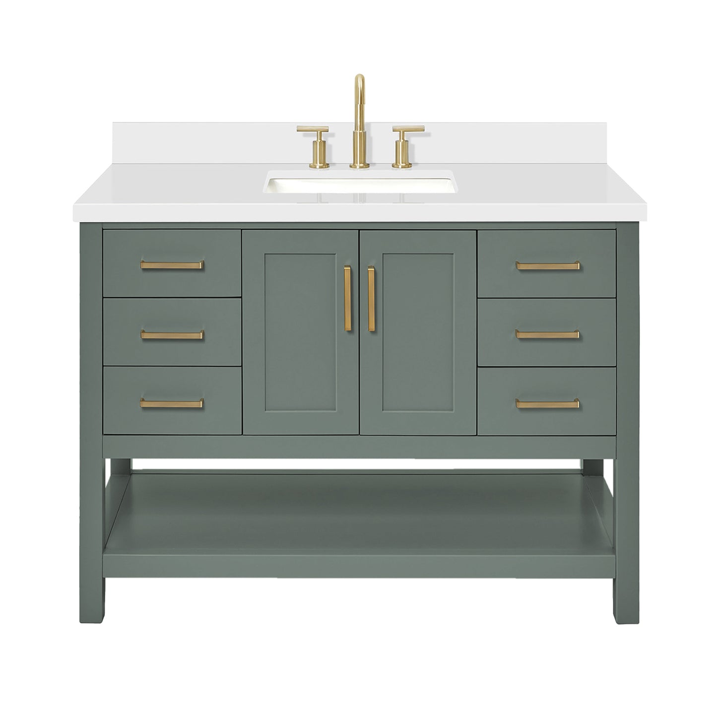 Olivia 48-inch Vintage Green bathroom vanity on white back ground front view main image