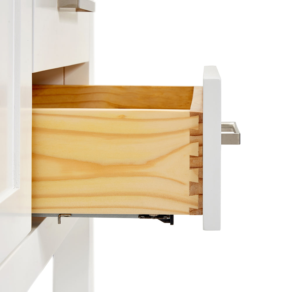 Olivia 48-inch White bathroom vanity on detail 1