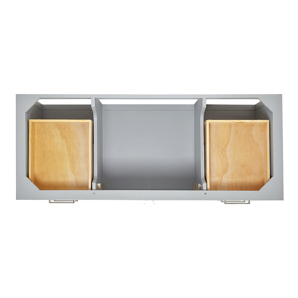 Olivia 54-inch Grey bathroom vanity on white back ground top down