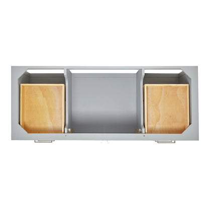 Olivia 54-inch Grey bathroom vanity on white back ground top down