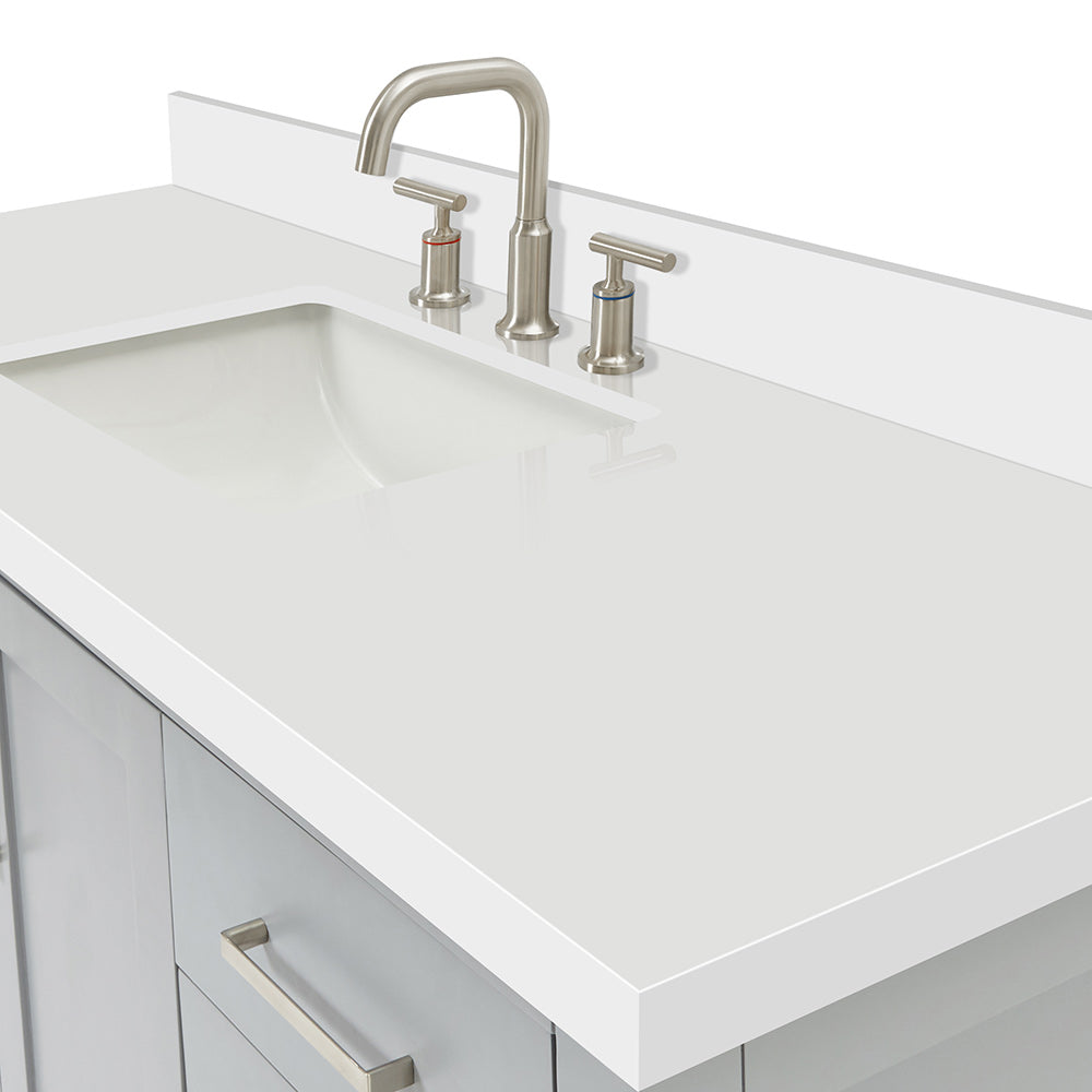 Olivia 54-inch Grey bathroom vanity on detail 3