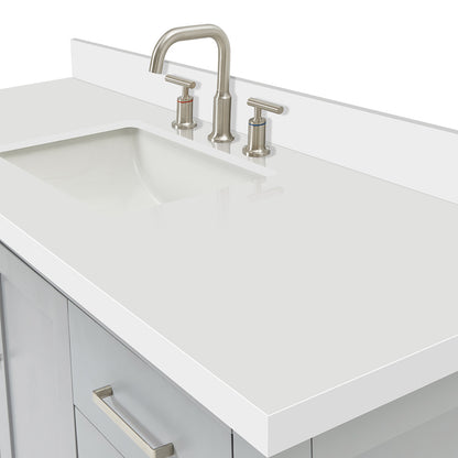 Olivia 54-inch Grey bathroom vanity on detail 3