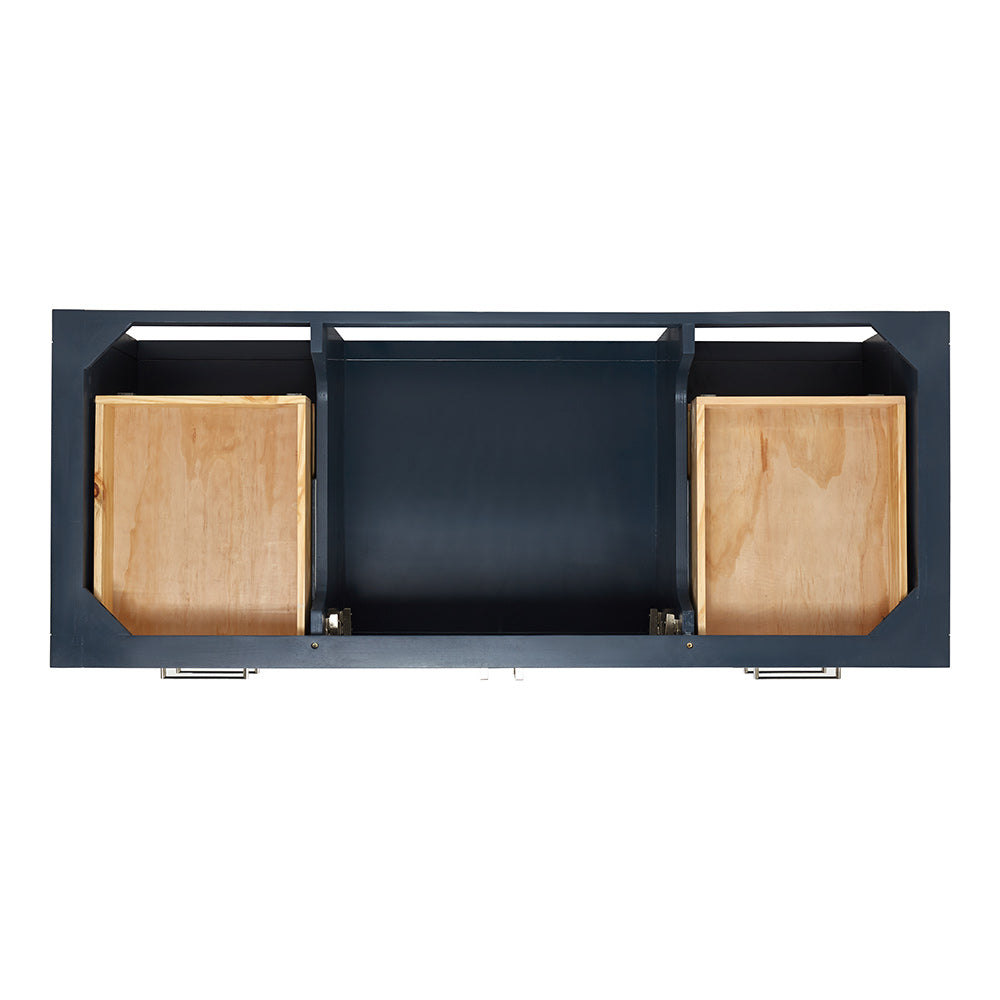 Olivia 54-inch Midnight Blue bathroom vanity on white back ground top down