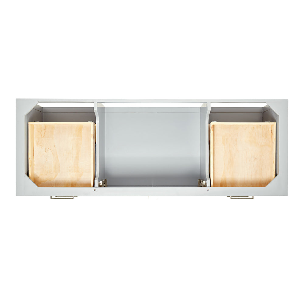 Olivia 60-inch Grey bathroom vanity on white back ground top down
