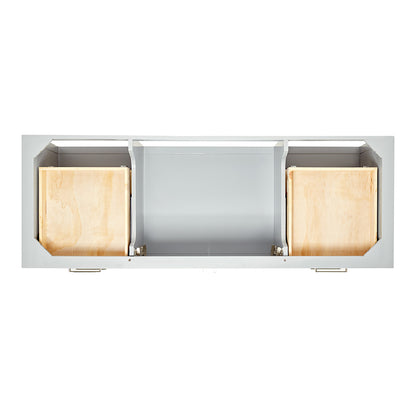 Olivia 60-inch Grey bathroom vanity on white back ground top down