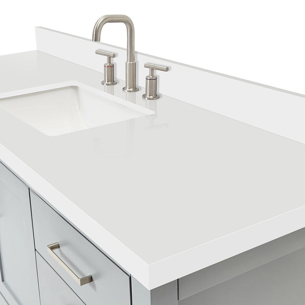 Olivia 60-inch Grey bathroom vanity on detail 3