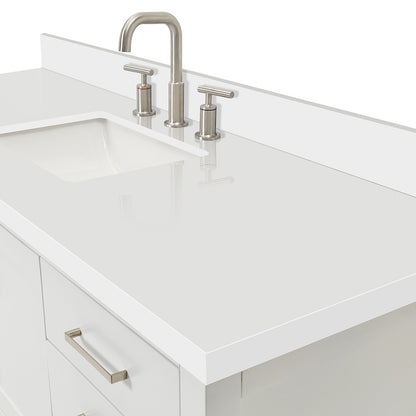 Olivia 60-inch White bathroom vanity on detail 3