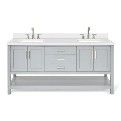 Olivia 72-inch Grey bathroom vanity on white back ground front view main image