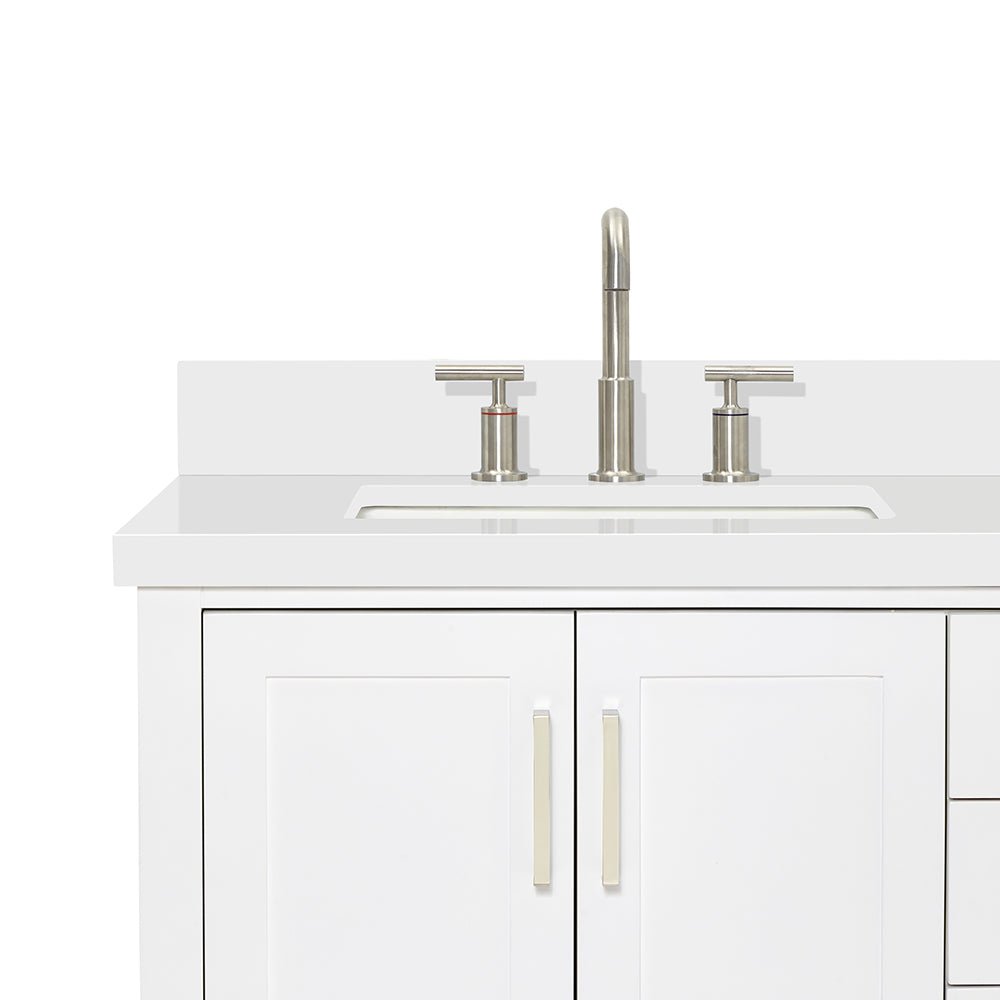 Olivia 72-inch White bathroom vanity on detail 3