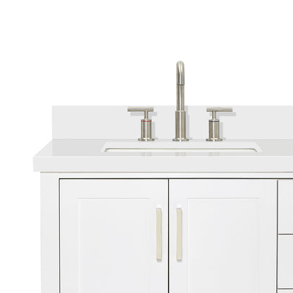 Olivia 72-inch White bathroom vanity on detail 3