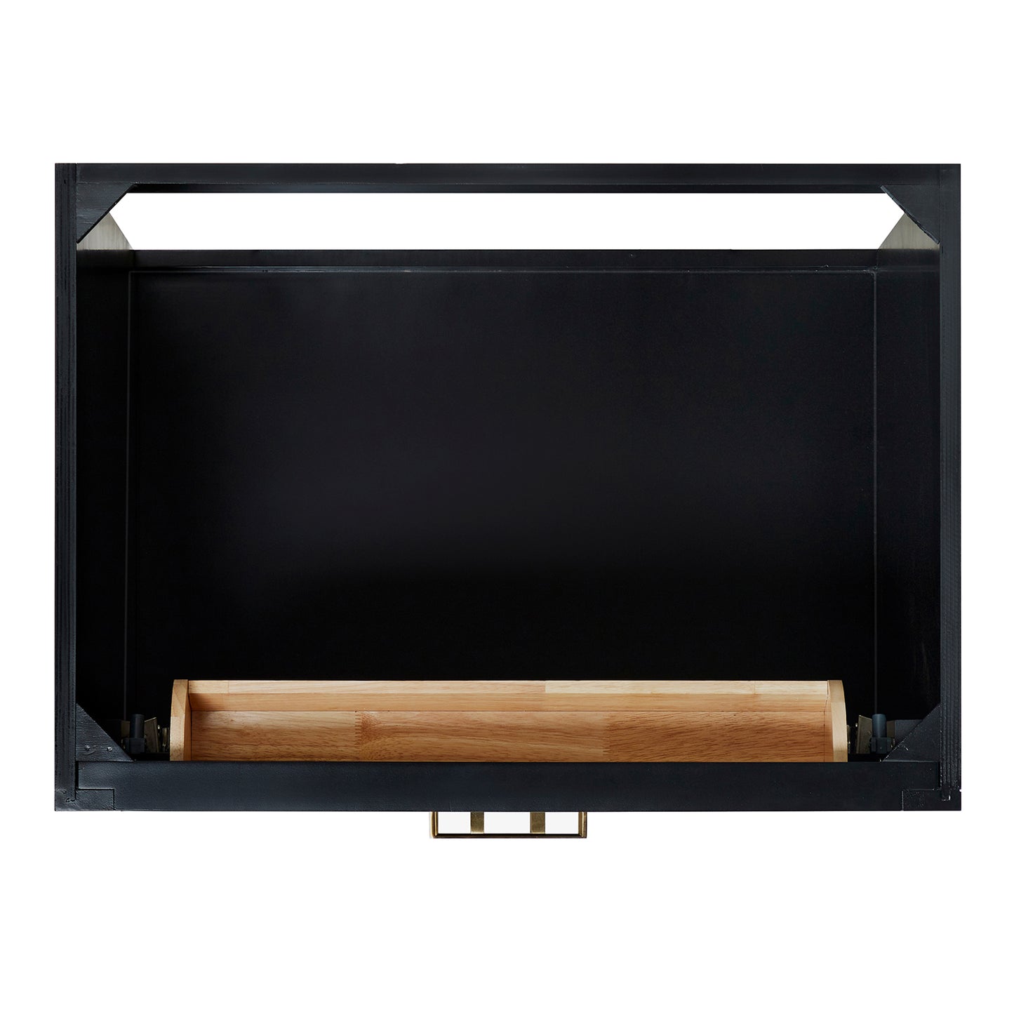 Isabella 30-inch Black base cabinet on white back ground front view open door