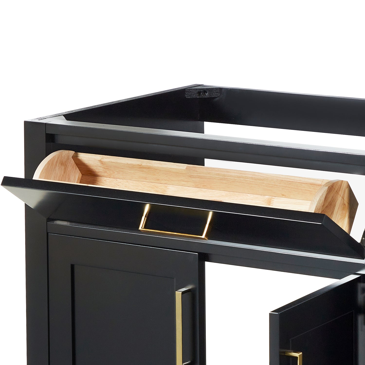Isabella 30-inch Black base cabinet on white back ground top down