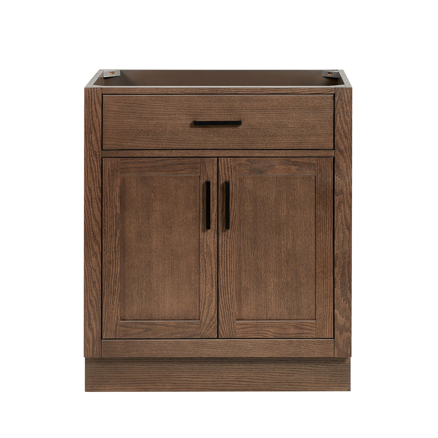 Isabella 30-inch Brown Oak base cabinet on white back ground front view main image