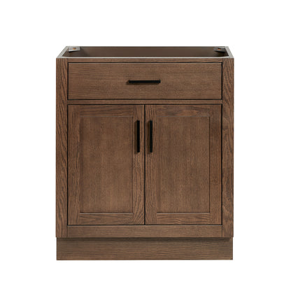 Isabella 30-inch Brown Oak base cabinet on white back ground front view main image