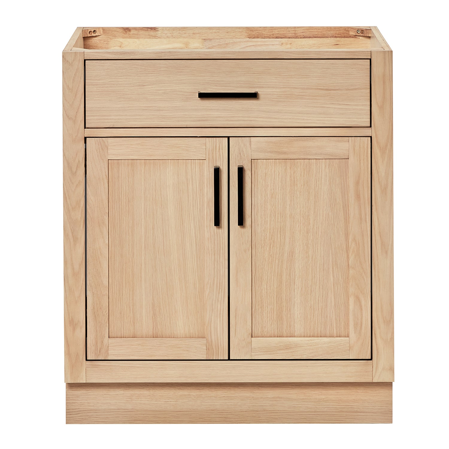 Isabella 30-inch Natural Oak base cabinet on white back ground front view main image