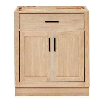 Isabella 30-inch Natural Oak base cabinet on white back ground front view main image
