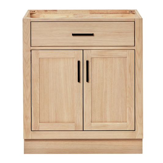 Isabella 30-inch Natural Oak base cabinet on white back ground front view main image