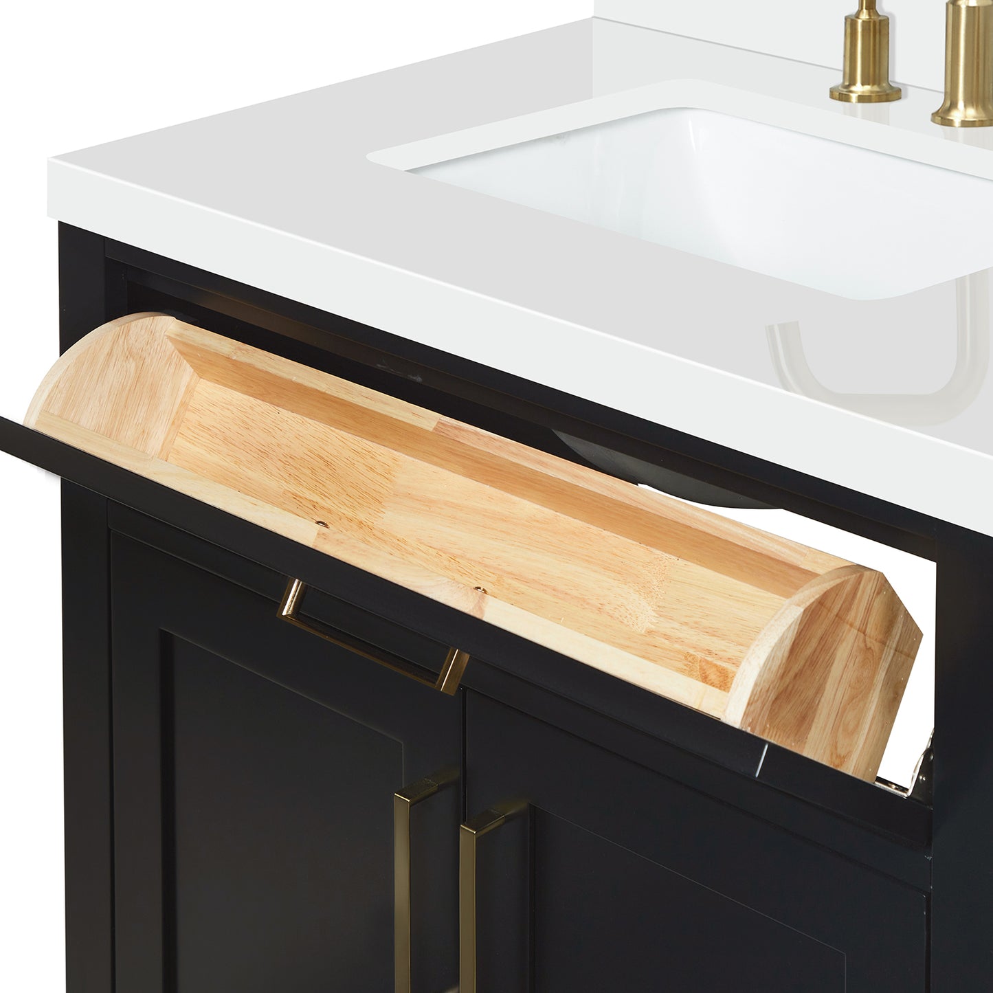 Isabella 30-Inch Black bathroom vanity on white background – product photo 3