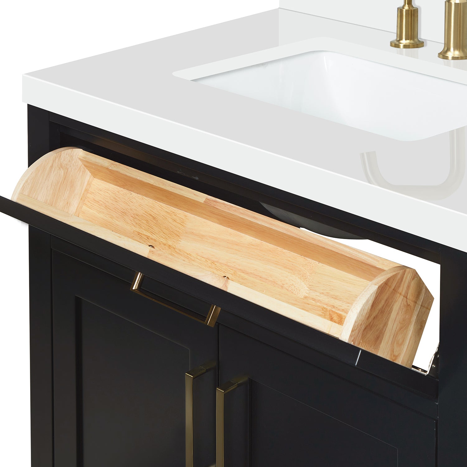 Isabella 30-Inch Black bathroom vanity on white background – product photo 3
