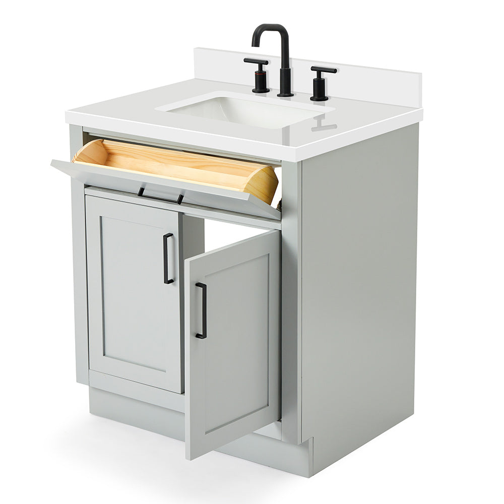 Isabella 30-Inch Grey bathroom vanity on white background – product photo 1