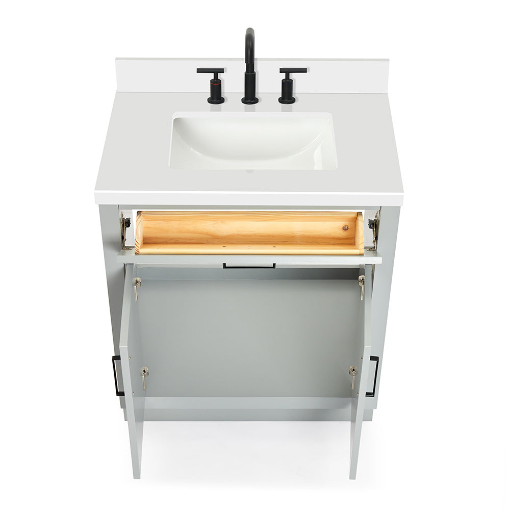 Isabella 30-Inch Grey bathroom vanity on white background – product photo 2
