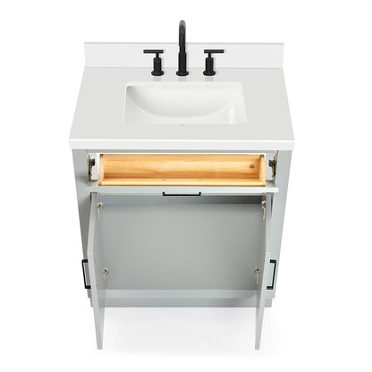 Isabella 30-Inch Grey bathroom vanity on white background – product photo 2