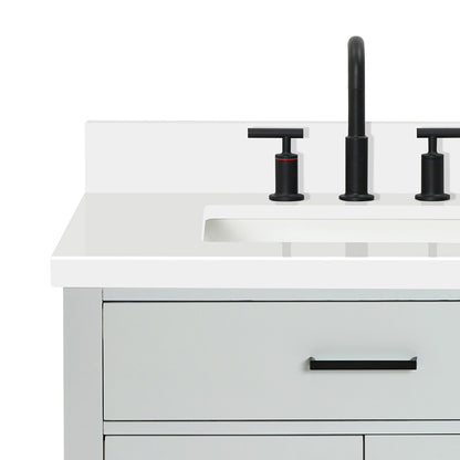 Isabella 30-Inch Grey bathroom vanity on white background – product photo 5