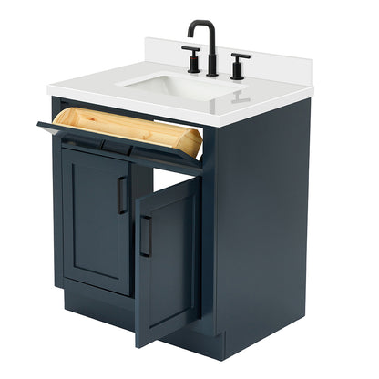 Isabella 30-Inch Midnight Blue bathroom vanity on white background – product photo 1