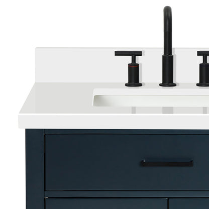 Isabella 30-Inch Midnight Blue bathroom vanity on white background – product photo 5