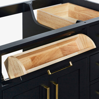 Isabella 36-inch Black base cabinet on detail 1
