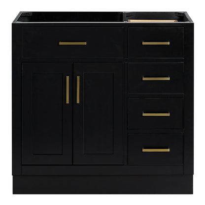 Isabella 36-inch Black base cabinet on white back ground front view main image